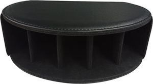 Soporte <span class=keywords><strong>de</strong></span> cuero negro moderno para control remoto <span class=keywords><strong>de</strong></span> TV, organizador <span class=keywords><strong>de</strong></span> escritorio Caddy <span class=keywords><strong>de</strong></span> 5 compartimentos para reproductor multimedia, bolígrafo, <span class=keywords><strong>caja</strong></span>/bandeja <span class=keywords><strong>de</strong></span> almacenamiento remoto - Product Image 2