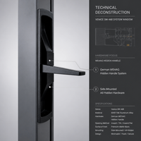 Fenêtre Moderne en Aluminium Oscillo-Battante avec Système de Drainage Dissimulé, Cadre 95mm, Excellente Étanchéité pour Bureaux Modernes