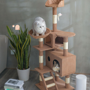 Luxury Modern Design Pet Furniture <b>Large</b> Sisal Wooden Big Scratcher <b>Post</b> Climbing Condo Tower <b>Cat</b> Tree House for <b>Cat</b> - Product Image 2