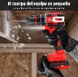 Trapano a percussione brushless 21V 1.5Ah Rosso Nero a velocità variabile, utensile professionale per la lavorazione del legno - Product Image 6