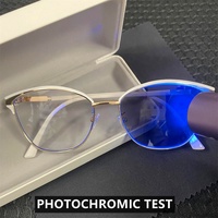 Lunettes anti-lumière bleue optiques en alliage or noir, grandes lunettes carrées anti-reflets 2026, verres photochromiques pour femmes