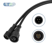 Connecteur rond étanche en plastique noir 3 broches 18AWG pour lumières LED de Noël extérieures