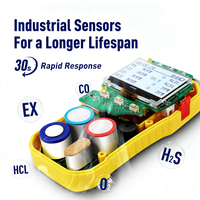 Detector Multigas de Tipo Difusión CO O2 H2S CH4 LEL con Sensor de Gas y Batería Recargable