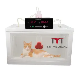 เครื่องตรวจสอบ O2เพื่อสุขภาพสัตว์เลี้ยงแบบใสเครื่องผลิต C02ออกซิเจนสำหรับแมวอุปกรณ์สัตวแพทย์
