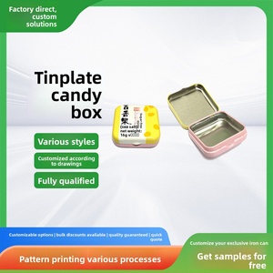 Chattering Net Red 16g Candy <b>Box</b> Square Tinplate Small Food Grade <b>Empty</b> Flip Mint Candy Iron <b>Box</b> Customizable - Product Image 2