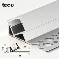 Profilé lumineux encastré sans cadre en alliage d'aluminium pour plâtre et plinthe murale en gypse, idéal pour la vente en gros