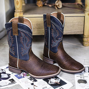 <span class=keywords><strong>Bottes</strong></span> de haute qualité pour hommes, en cuir suédé, <span class=keywords><strong>bottes</strong></span> de cowboy de luxe en cuir bleu, couture Goodyear, talon épais, <span class=keywords><strong>bottes</strong></span> de cowboy personnalisées pour hommes - Product Image 1