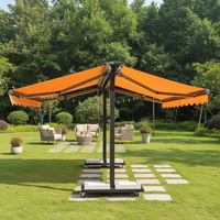 Store banne rétractable double face en aluminium moderne grande taille, personnalisable, électrique et pliable, pour restaurant et usage commercial