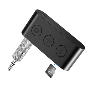Adaptador de áudio bluetooth para carro, receptor bluetooth aux, 3.5mm para carro, streaming de música e chamadas sem uso das mãos