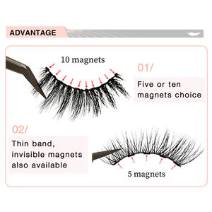 3d चुंबकीय eyelashes आईलाइनर निजी लेबल के साथ अशुद्ध मिंक lashes थोक चुंबकीय eyelashes - Product Image 2