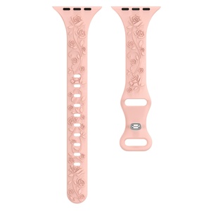 สายนาฬิกาซิลิโคนลายดอกกุหลาบสุดหรูแบบสปอร์ต รุ่นใหม่ล่าสุด สำหรับนาฬิกาซีรีส์ 11 10 9 ขนาด 46 มม. 42 มม. ระบายอากาศได้ดี สีสันสดใส - Product Image 2