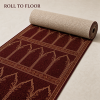 Tapis de prière épais et doux en laine et nylon de 15 mm, fabriqué à la machine, jacquard, pour mosquée, lavable, antidérapant, pour une utilisation confortable dans la salle de prière musulmane