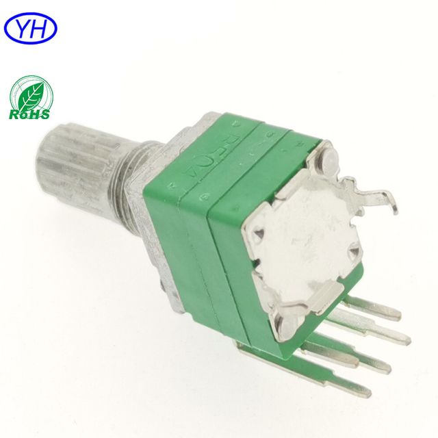 New Original Customized 9mm RK097 Vertical PCB Mount Rotary Switch Potentiometers with switch 5K 10K 20K 50K 100K Center Click