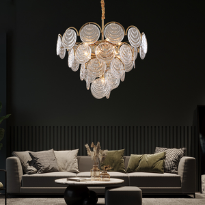 Suspension à Disques en Verre Art Déco Vintage - Product Image 4