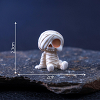 Miniatur Halloween Resin Labu Hantu Permen Kerangka Figur Kerajinan Ornamen untuk Suvenir Pesta Pengisi Dekorasi Meja Rumah