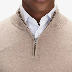 Cashmere Dệt Kim Nhà Sản Xuất Tùy Chỉnh Nửa Zip Cổ Sueter Para Hombre Cashmere Đan Áo Len Áo Thun Cho Nam Giới Quần Áo - Product Image 4