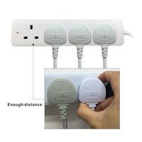 Keamanan tahan lama UK standar 3 Pin Plug ekstensi listrik Lead 4 outlet kabel daya