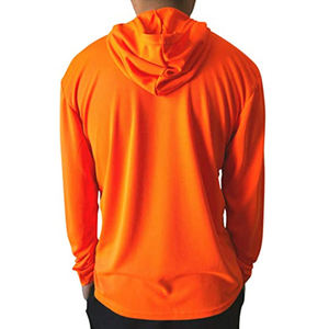 Camisetas <span class=keywords><strong>de</strong></span> <span class=keywords><strong>Trabajo</strong></span> <span class=keywords><strong>de</strong></span> <span class=keywords><strong>Manga</strong></span> <span class=keywords><strong>Larga</strong></span> <span class=keywords><strong>con</strong></span> Protección UV <span class=keywords><strong>de</strong></span> Poliéster y Algodón, Color Naranja <span class=keywords><strong>de</strong></span> Alta Visibilidad, <span class=keywords><strong>con</strong></span> Capucha, para Hombre, en Oferta - Product Image 3