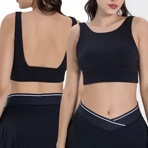 Design classico di alta qualità Logo personalizzato donna abbigliamento attivo palestra Yoga reggiseno sportivo a forma di schienale ad alto impatto reggiseno sportivo