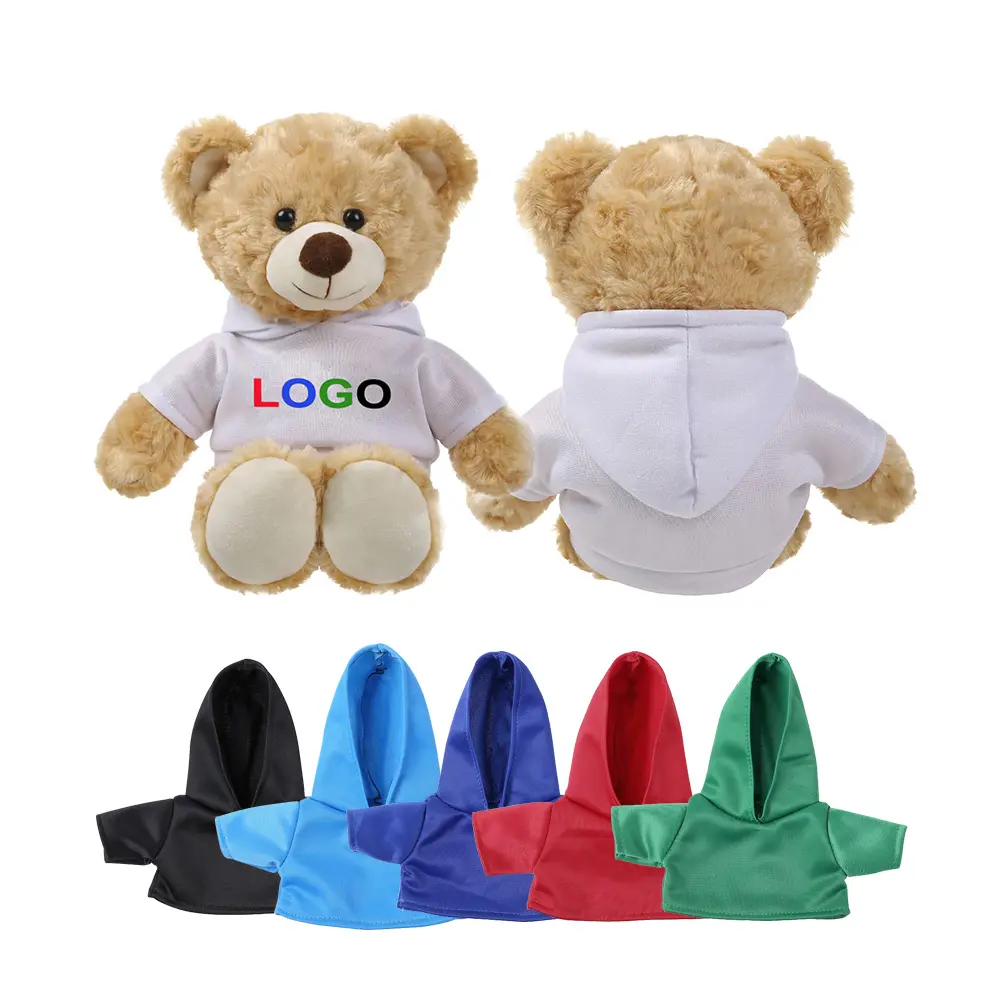 China Fabriek Groothandel Pluche Teddybeer 20Cm Met Gedrukt Logo Op T-shirt Promotionele Peluches Pluche Gevulde Custom Teddybeer