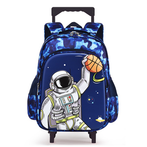 14 인치 만화 고정 트롤리 학교 가방 어린이 방수 초등학생 배낭 카트 소년 소녀 - Product Image 5