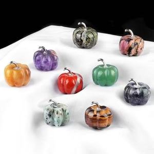 Mini Calabazas de Cristal Talladas a Mano al por Mayor, Figuras de <span class=keywords><strong>Cuarzo</strong></span> de Varios Materiales, Decoración de Halloween - Product Image 5
