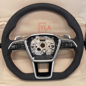 Volant en cuir en fibre de carbone personnalisé pour <span class=keywords><strong>Audi</strong></span> A1 A3 A4 A5 A6 A7 <span class=keywords><strong>RS</strong></span> R8 RS3 C7 Q5 Q7 S3 8V B8 B9 S4 Q3 <span class=keywords><strong>TT</strong></span> Universal Fit - Product Image 3