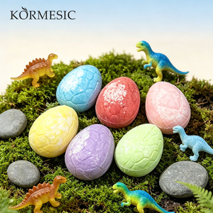 KORMESIC – Lot de bombes de bain œufs de dinosaure colorés à marque privée, boules de sel de bain à mousse riche, parfumées, luxueuses, amusantes, avec jouets surprise - Product Image 2