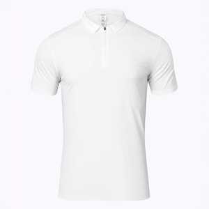 Polo à manches courtes personnalisé, blanc pur, 100% polyester, uniforme de travail unisexe, t-shirt promotionnel - Product Image 1