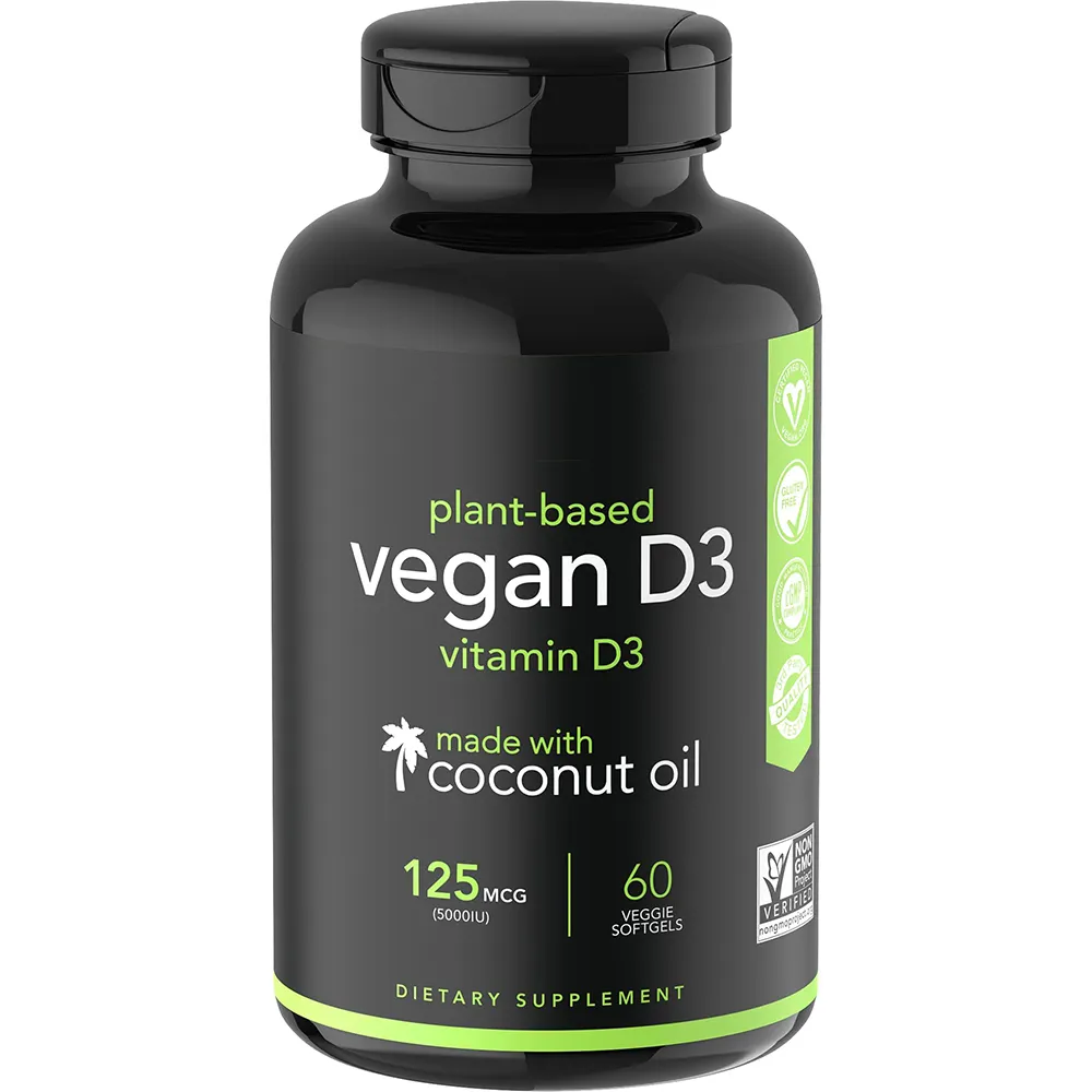 Veganistische Vitamine D3 Softgels Plantaardige Vitamine D-Supplement Voor Immuunondersteunende Capsuletabletten Voor Botgewrichten