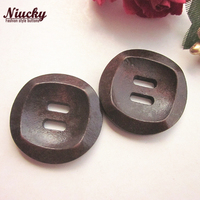 Boutons ronds en bois lavables de 30 mm à 2 trous pour pulls, chaussures et vêtements faits main, boucles de couture pour la maison