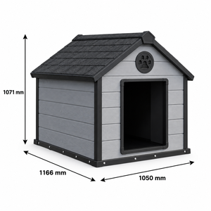Niches pour chiens de style cabane pliables modernes, abri extérieur en PP pour animaux de compagnie, chenil ventilé résistant aux intempéries pour grands chiens et chats, mobilier pour animaux de compagnie - Product Image 6