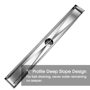 Оптовая Продажа с фабрики 36 дюймов SUS304 напольный дренаж из нержавеющей стали с плиточной вставкой 2-в-1 линейный Невидимый напольный дренаж - Product Image 3