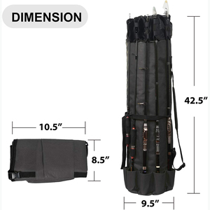 Échantillon gratuit : Sac de transport pour cannes à pêche, Housse de protection pour cannes à pêche, Sac de transport en tissu Oxford durable pour équipement de pêche, Cadeaux de pêche pour hommes - Product Image 6