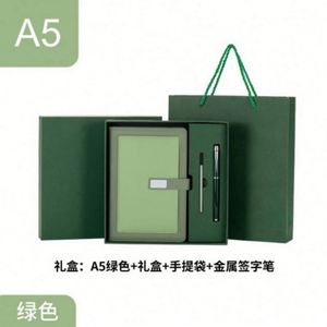 Business <b>Notebook</b> Gift Set USB Pen Custom 2024 Deluxe PU Promotion Hardcover Leather PP <b>A5</b> Loose-Leaf Planner 1kg High Quality - Product Image 2