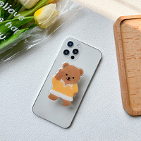 2023 Style coréen mignon ours acrylique taille libre Logo personnalisé accessoires mobiles support de téléphone prise poignée support support