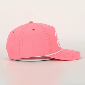 Custom 5-Panel 3D Embroidery Logo <b>Waterproof</b> Sporty Quick Dry Dad Golf Sports Cap Curved Brim Polyester Baseball Rope <b>Hat</b> - Product Image 5