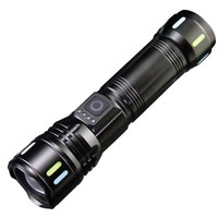 Lampe torche LED rechargeable, laser blanc, 5 modes, USB Type C, zoomable, 18650 26650, optionnelle, pour le travail, les situations d'urgence, l'extérieur