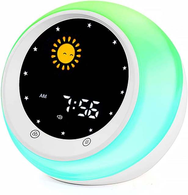 Kids Alarm Clock Children's Sleep Sound Machine Wake up Light Night Light Sleep Trainer Clock Stay-in-Bed Clock