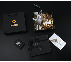 Boîte <span class=keywords><strong>cadeau</strong></span> en vente chaude, boîte à rouge à lèvres créative avec couvercle et base, boîte d'emballage <span class=keywords><strong>cadeau</strong></span> d'<span class=keywords><strong>anniversaire</strong></span> noire vide de grande taille avec nœud - Product Image 5