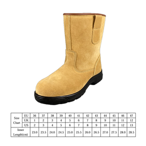 Nuova Tendenza Stivali di Sicurezza da Uomo 10 Pollici per Deserto e Miniera in Pelle Scamosciata di Vacchetta con Punta in Acciaio e Suola in Acciaio - Product Image 3