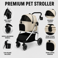 Poussette pliable pour animaux de compagnie One-Touch X7, poussette pour chien et chat avec double roues, amortisseurs, doublure lavable, porte-gobelet, 25 kg
