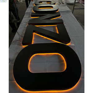 Letreros electrónicos acrílicos con logotipo <span class=keywords><strong>3D</strong></span> grande para centro comercial, tienda, hogar, Bar, empresa, decoraciones, naranja, 2500K, luz blanca cálida - Product Image 2