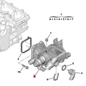 Termostato de Motor Qufu Tianbo 9812131480 para Citroën C4L 1.2T 208 308 408, Repuesto de Cabezal Recto - Product Image 3