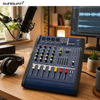 PMX Series Power Mixer with Amplifier 250W 16 DSP Effects Dual-position Display 4 EQ Equalizer Built-in SD Card Slot&MP3 Player