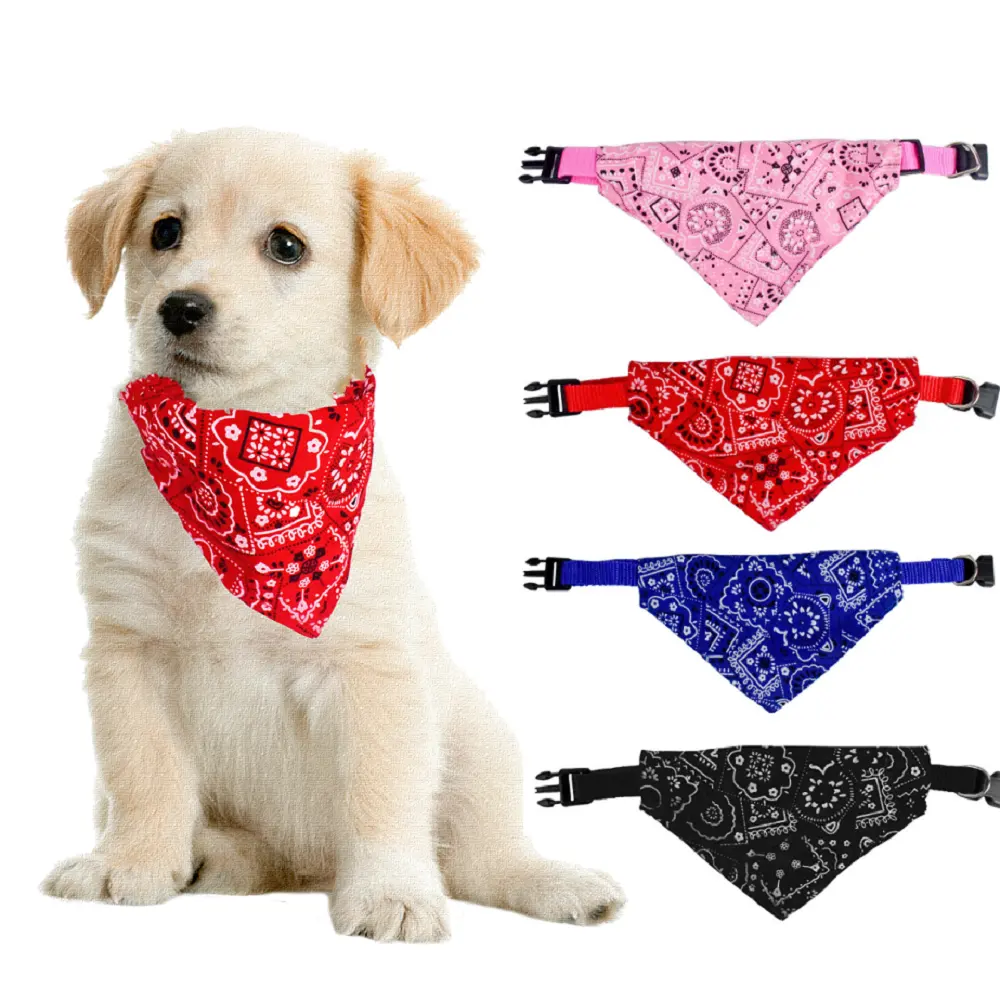 Fabricant de gros collier de chien écharpe pour animaux de compagnie sublimation chien bandana collier écharpe pour chiot chat accessoires pour animaux de compagnie