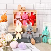 Pâques Mini lapin en peluche coloré 6.3 pouces 7 couleurs doux petit lapin jouets petit lapin poupée mignon décorations de fête de Pâques