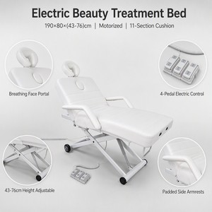 Table de massage électrique motorisée pour soins esthétiques avec repose-visage, 190x80cm, hauteur réglable 43-76cm, pour salon de beauté - Product Image 5
