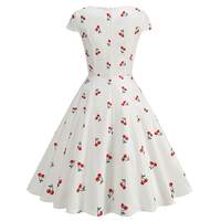 Robe vintage pour femmes des années 50 et 60, robe swing pin-up élégante pour soirée, manches courtes, décontractée, grande taille, imprimé