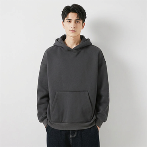 Sweat-shirts et hoodies pour hommes Blank Streetwear, poids lourd, sans cordon, logo personnalisé, hoodies surdimensionnés pour hommes - Product Image 1
